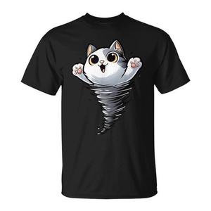 T-shirt Cat Tornado con design per amanti degli animali e meteorologi, taglia unisex per adulti - Product Image 1