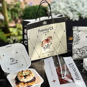 Boîtes à gâteaux et sacs à pain en papier kraft recyclable avec logo personnalisé imprimé, pour pâtisserie, biscuits, gâteaux, pizzas - Product Image 3