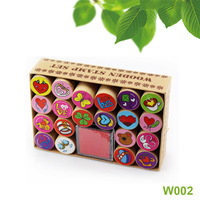 Tampon en caoutchouc rétro mignon de dessin animé pour scrapbooking, tampon décoratif en bois, sceau de cire Kawaii en bois