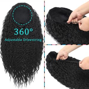 Wholesale Multi Color 3-in-1 Machine Made <b>Long</b> Afro Kinky Curly Synthetic <b>Wig</b> for Black Women - Product Image 2