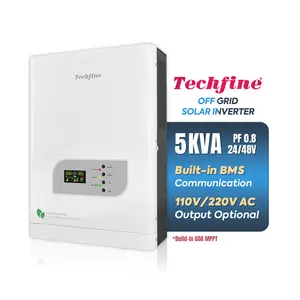 Techfine popular 3KVA 5KVA solar inverter 24V 48V Pure Sine Wave Off Grid Inverter for Solar System with MPPT solar charger