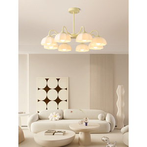 Modern Minimalist Cream-Colored Chandelier for Home for Living Room <b>Dining</b> Room Master Bedroom <b>Lighting</b> - Product Image 4