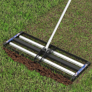 Heavy-Duty thép không gỉ bãi cỏ san lấp mặt bằng <span class=keywords><strong>Rake</strong></span> levelawn công cụ với nhôm Con lăn sân san lấp mặt bằng <span class=keywords><strong>Rake</strong></span> cho vườn Golf bãi cỏ trang trại - Product Image 1