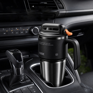 1000ml Cyberpunk Style Vacuum Insulated Bottle Large Capacity Ice <b>Cup</b> <b>One</b>-click Lid with Handle Straw Car Tumbler Tea Strainer - Product Image 2