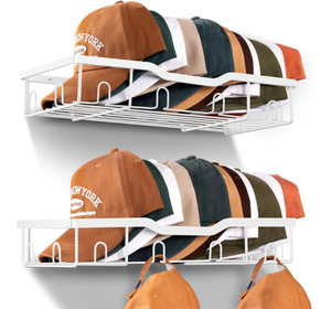 Organisateur mural à 2 niveaux pour chapeaux, robuste, en métal, pour casquettes de baseball - Product Image 2