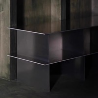 Meuble TV en acier inoxydable, meuble latéral, meuble de rangement, texture filaire, style industriel, minimaliste, meubles de salon