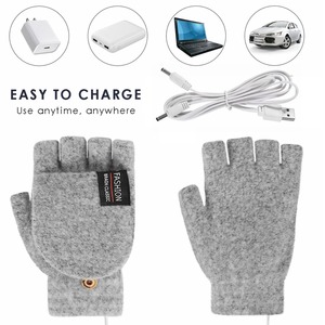 Guantes calefactables eléctricos <span class=keywords><strong>calentadores</strong></span> de manos mitones calentador recargable USB reutilizable invierno cálido calefacción portátil para deportes guantes de esquí - Product Image 4