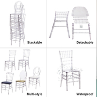 Nouvelle chaise pliante transparente en acrylique sans accoudoirs pour événements
