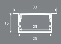 Profilé lumineux LED en aluminium 25*15, montage encastré au plafond, fente, lumière de bande anodisée, série 6000, décoratif