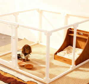 قفص حيوانات أليفة داخلي من الأكريليك قابل للتجميع، مناسب للأرانب الصغيرة والمتوسطة، مع إغلاق بالأزرار للقطط والكلاب - Product Image 1