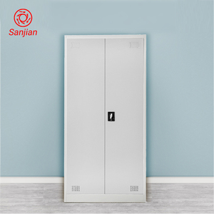 Sanjian <span class=keywords><strong>KD</strong></span> ตู้เก็บเสื้อผ้าห้องนอนสีเทา,ตู้เก็บของโลหะ Almirah ตู้เสื้อผ้าเหล็กประตูบานสวิง2อัน - Product Image 2