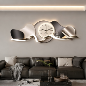 Dipinto Decorativo LED Moderno e Lussuoso con Orologio, Quadro in Porcellana Cristallina per <span class=keywords><strong>Soggiorno</strong></span> e <span class=keywords><strong>Parete</strong></span> Dietro il Divano - Product Image 4