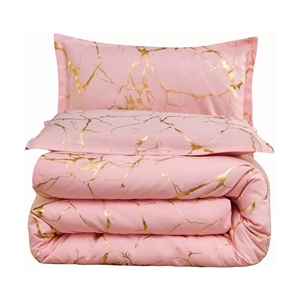 Bộ Chăn King King Màu Đen Phong Cách Lá Kim Loại Màu Vàng Kết Cấu Đá Cẩm Thạch Bán Chạy Dành Cho Gia Đình - Product Image 3