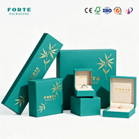 FORTE - Cajas de Joyería de Papel con Logotipo en Dorado Elegante, Cajas de Embalaje Ecológicas Personalizadas para Anillos, Collares y Pulseras, Caja para Juego de Joyería
