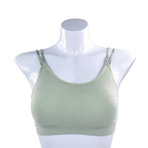 Sujetador de yoga deportivo sin costuras acolchado con correa de letras para mujer - Product Image 6