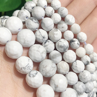 Rondes 4-12MM À Facettes Blanc Turquoise Howlite Pierre Perles En Vrac Pour La Fabrication De Bijoux Bricolage Bracelets