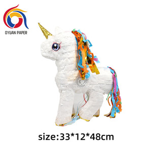 Piñata d'anniversaire en forme de <span class=keywords><strong>licorne</strong></span> pour adolescents, faite à la main, jetable, 100% pâte à papier, utilisation en extérieur - Product Image 4