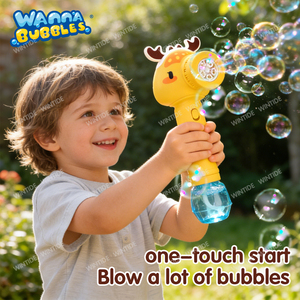 เครื่องทำฟองสบู่รูปกระต่าย/กวาง/สุนัขจิ้งจอก/แพนด้า ดีไซน์เก๋ พร้อมไม้พลาสติก ของเล่นกลางแจ้งสำหรับฤดูร้อน - Product Image 2