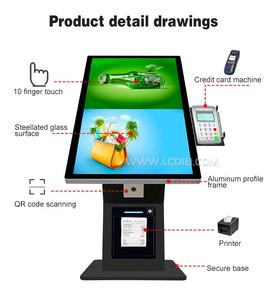 15.6 21.5 pouces Table Stand Auto Paiement Machine POS Terminal Écran Tactile Machines De Paiement Automatiques Pour Supermarché - Product Image 3