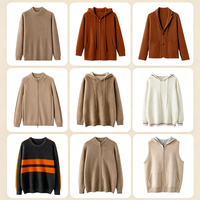 Pull en cachemire épais pour hommes, tricot côtelé, fils mélangés, chaud et doux pour l'hiver, vente en gros, OEM ODM