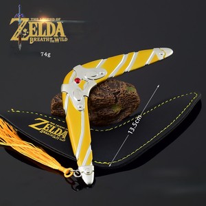 Légende <span class=keywords><strong>Zelda</strong></span> 14cm Totk Sea Breeze Boomerang Alliage Métal Artisanat Cuir Gaine Collection Porte-clés Décor Jouet Arme Ornement - Product Image 3
