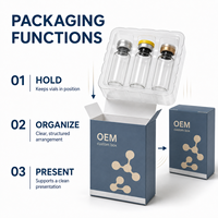 Boîtes de stockage de peptides écologiques personnalisées avec étiquettes holographiques et fermeture magnétique pour flacons de 3 ml, emballage en plateau plastique