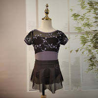 Design personnalisé Offres Spéciales bonne qualité broderie florale dentelle violet foncé vêtements de danse justaucorps de ballet