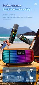 Inalámbrico colorido RGB Bluetooth AUX/TF Boombox con altavoces de micrófono de audio para canciones familiares al aire libre KTV BT <span class=keywords><strong>Karaoke</strong></span> altavoz Mic - Product Image 4
