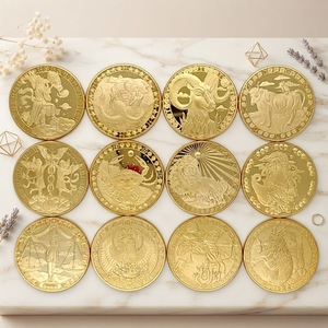 Ensemble de 12 pièces de monnaie en or des constellations, pièce commémorative astrologique du zodiaque en relief 3D, cadeau d'anniversaire, médaille de <span class=keywords><strong>horoscope</strong></span> à collectionner - Product Image 5
