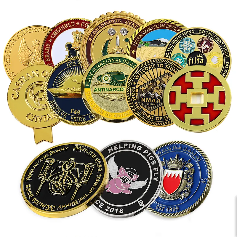 Moneda de latón dorado y plateado de fábrica de 20 años, moneda de desafío de Metal de aleación de Zinc, diseño personalizado, colección de monedas esmaltadas 3D 2d para recuerdo