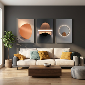 ARTFEB - Arte Mural Moderno Enmarcado en Madera para Sala de Estar, Dormitorio, Oficina, Decoración, Juego de 3 Impresiones de Retratos con Base de Metal - Product Image 2