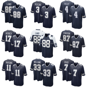 Jersey de Fútbol Americano Cosido al por Mayor de <span class=keywords><strong>los</strong></span> Dallas <span class=keywords><strong>Cowboys</strong></span>, Color Azul Marino # 88 CeeDee Lamb # 4 Dak Prescott # Camiseta de fútbol 3 George Pickens - Product Image 1
