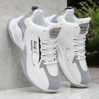 Nouvelles Chaussures de Sport Décontractées pour Hommes Printemps – Baskets Polyvalentes Rehaussées en Maille Respirante avec Tige en PU Antidérapante pour la Course