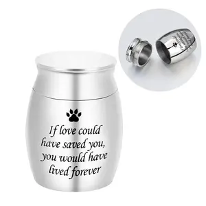 Mini-Metall-Haustier-Urne für Katzen und Hunde kleine Tierflächer-Zubehör-Gedenk-Haustier-Kiste und Urne
