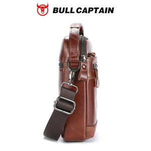 กระเป๋าหนังแท้สะพายข้างผู้ชาย BULLCAPTAIN  วัสดุโพลีเอสเตอร์ ปิดด้วยซิป  นุ่ม  จุของได้เยอะ  สไตล์วินเทจ  แฟชั่นลำลอง  สำหรับธุรกิจ - Product Image 6