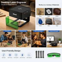 Graveur laser miniature DAJA DJ6 80*80mm, graveur laser de bureau portable, graveur de marquage pour le papier, le bois, le cuir, la fabrication de cadeaux