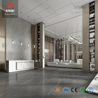 Op maat gemaakte waterdichte 12mm Phantom Grey gesinterde steenplaat 1200x2600mm matte boekenmatchende adering moderne woonkamer hal hotel