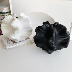 Vase en céramique Muyu Chronicles, style Wabi Sabi, blanc et noir, petit et grand, pour arrangement floral de bureau, décoration de fleurs séchées - Product Image 3