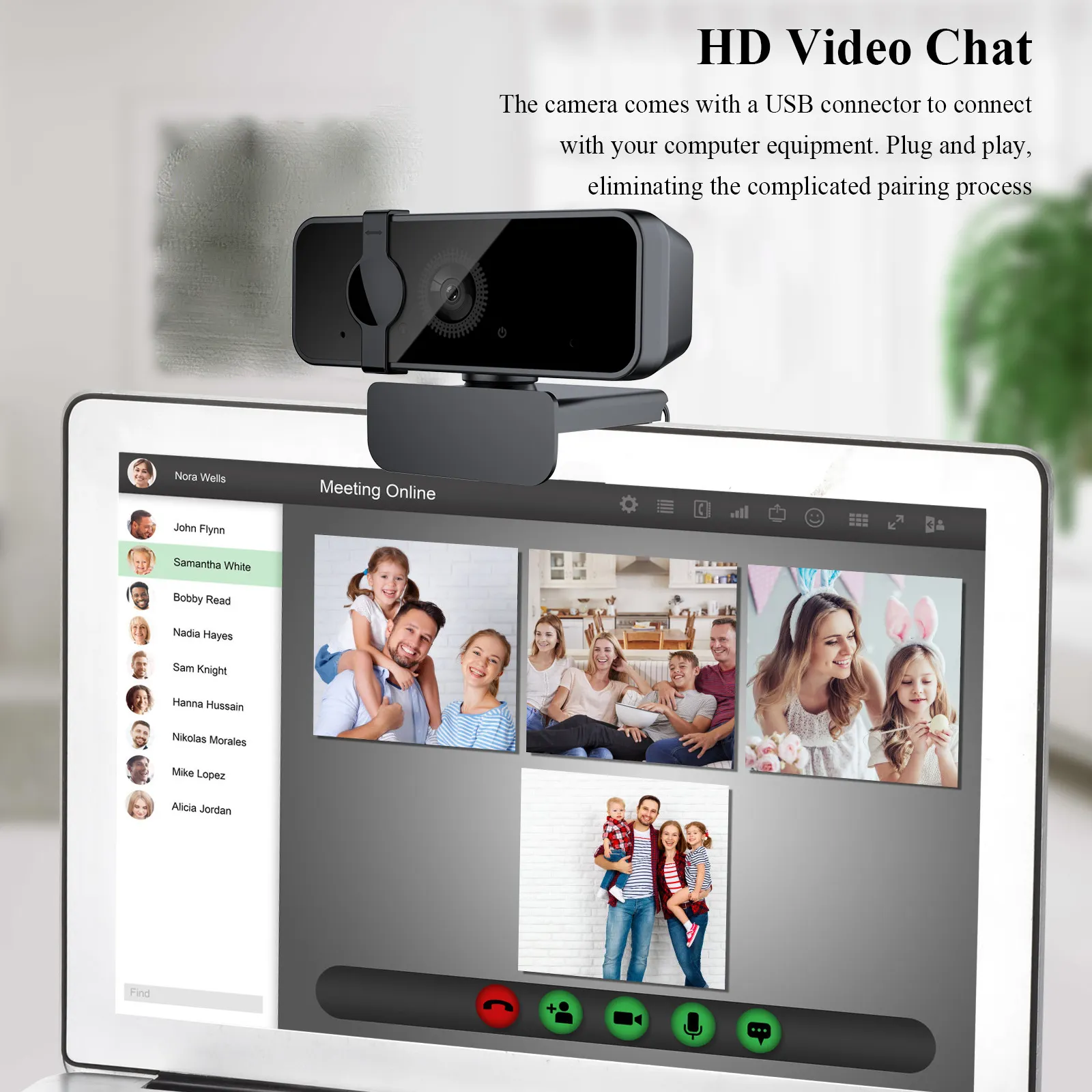 Web kamerası hd 1080p web kamera usb pc bilgisayar web kamerası mikrofon ile online çalışma için 1080P HD webcam 2MP