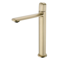 Robinet de lavabo moderne Hongdec à noyau en cuivre, monocommande, à poser sur le comptoir, finition noire, eau chaude/froide, pour salle de bain