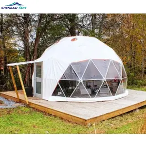 Trade Show Tent 8M Diameter Iglo Geodetische Koepel Stalen Structuur Camping Tent Hotel Luxe Koepel Huis Glamping Ronde Dome tent