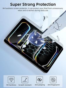 Nouveau Protecteur d'écran en Verre Trempé Confidentialité 9H Anti-rayures 2.5D à Colle Intégrale Premium pour <span class=keywords><strong>iPad</strong></span> 2026, compatible <span class=keywords><strong>iPad</strong></span> Pro 11e génération, Air 11, 13, Mini 7 - Product Image 2