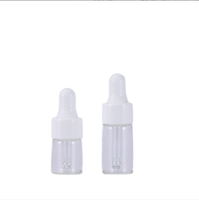 Vente en gros de flacons compte-gouttes en plastique transparents miniatures pour voyages, échantillons, huiles essentielles, flacons en verre