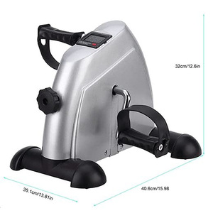 Mini Bicicleta Estática Plateada y Negra 42x38x31.5cm para Ejercicio de Extremidades Superiores e Inferiores, Equipo de Fitness para Hogar y Oficina - Product Image 5