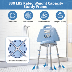 Medical 360 °   Silla de Ducha Giratoria para Personas <span class=keywords><strong>Mayores</strong></span> y con Discapacidad, Taburete Giratorio Antideslizante con Altura Ajustable para Cuidado <span class=keywords><strong>en</strong></span> el Hogar - Product Image 4