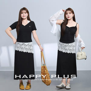 กระโปรงทรงเอผ้าฝ้ายทอลายลูกไม้สีดำสำหรับผู้หญิง รุ่น Runqi ความยาวปานกลาง เอวปกติ สไตล์โบฮีเมียน - Product Image 2