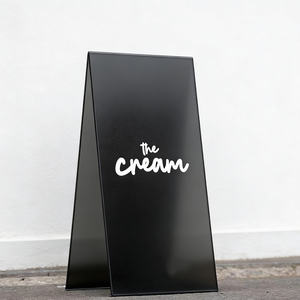 Panneau publicitaire <span class=keywords><strong>en</strong></span> acier inoxydable <span class=keywords><strong>en</strong></span> forme de A pour extérieur, café, boutique, restaurant, devanture de magasin, <span class=keywords><strong>trottoir</strong></span>, panneau durable - Product Image 2