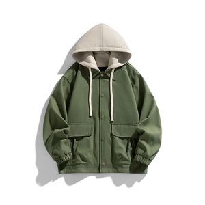 Veste à capuche personnalisée avec logo, deux couches, pour hommes, printemps-automne 2023, nouvelle collection, grande taille, mode, vêtements décontractés pour garçons, confortable et cool - Product Image 1