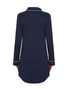 Pijamas y camisones importados de punto transpirable de manga larga para mujer - Product Image 4