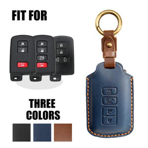 Convient aux étuis à clés Toyota, fabriqué en cuir de vachette véritable de première qualité, fabricant en gros d'accessoires automobiles, clé en cuir véritable - Product Image 1
